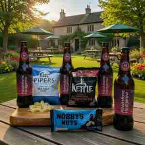 Pub In A Box- Hawkstone Hedgerow Cider Gift Hamper with Pub Snacks